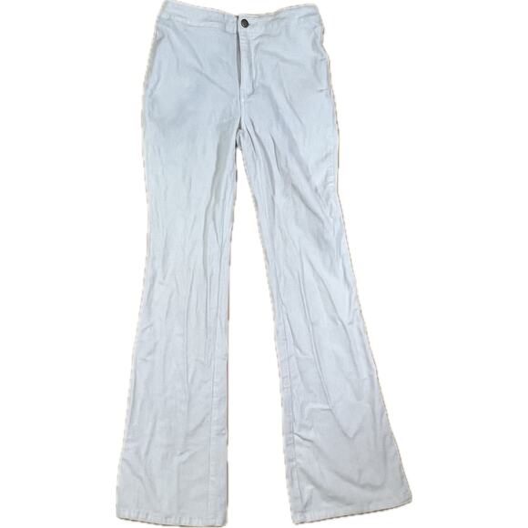 True Craft White High Rise Flare Corduroy Pants Button Fly Cotton Spandex Siz 4 - Picture 1 of 9